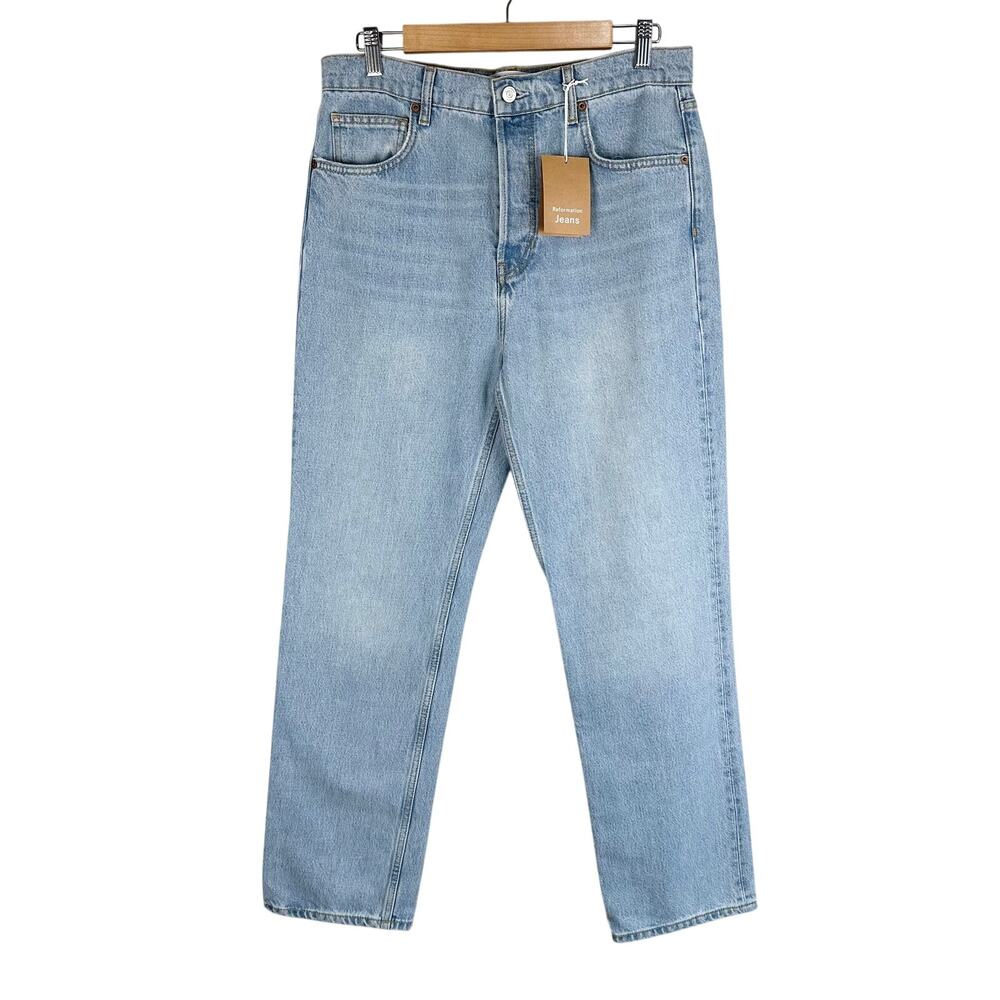 REFORMATION Cynthia High Rise Straight Jean in Tahoe Size 30